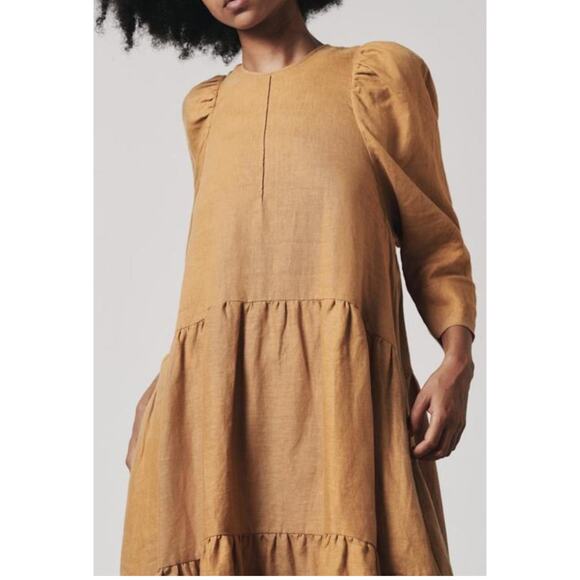 Fabiana Pigna Linen Tiered Midi Dress - Picture 2 of 14